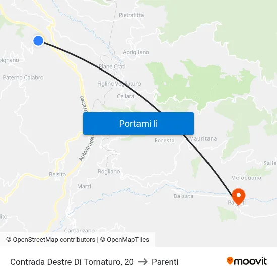 Contrada Destre Di Tornaturo, 20 to Parenti map