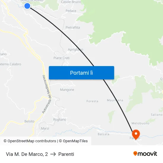 Via M. De Marco, 2 to Parenti map