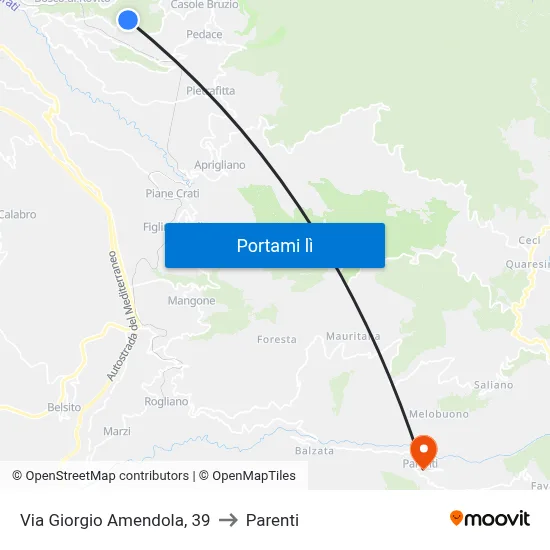 Via Giorgio Amendola, 39 to Parenti map