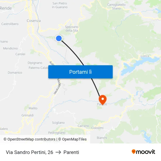 Via Sandro Pertini, 26 to Parenti map