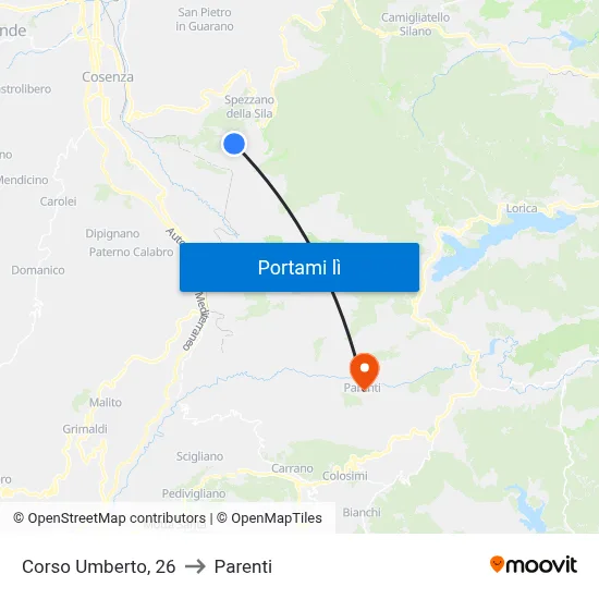 Corso Umberto, 26 to Parenti map
