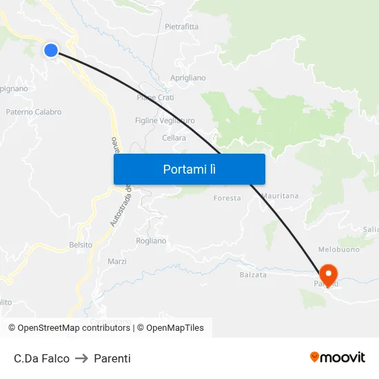 C.Da Falco to Parenti map