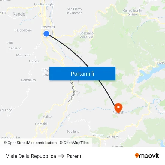 Viale Della Repubblica to Parenti map