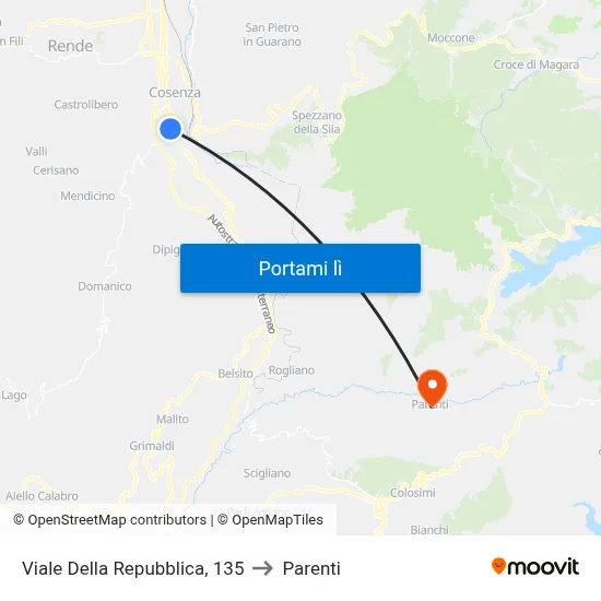 Viale Della Repubblica, 135 to Parenti map