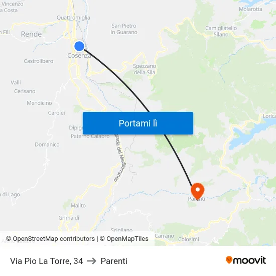 Via Pio La Torre, 34 to Parenti map