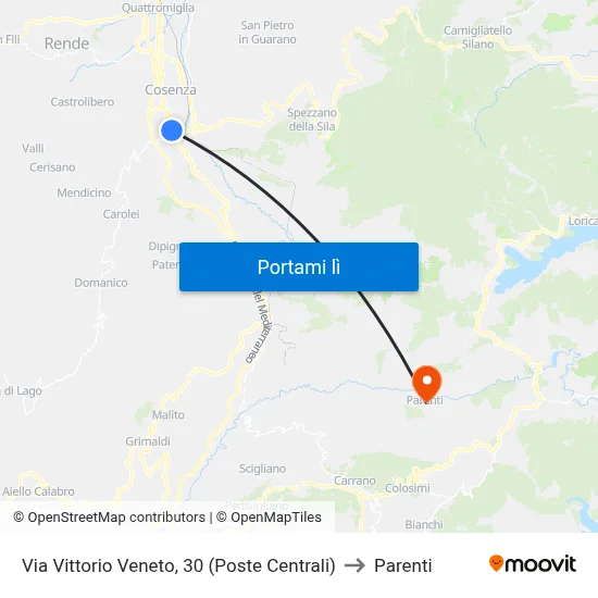 Via Vittorio Veneto, 30 (Poste Centrali) to Parenti map
