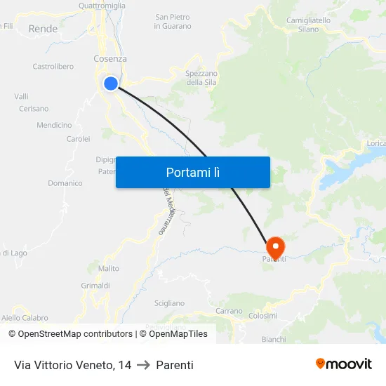 Via Vittorio Veneto, 14 to Parenti map