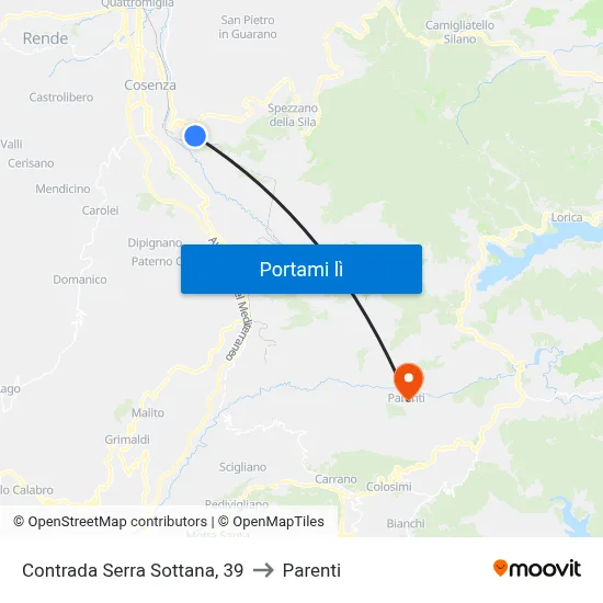 Contrada Serra Sottana, 39 to Parenti map