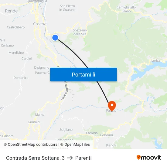 Contrada Serra Sottana, 3 to Parenti map