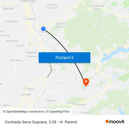 Contrada Serra Soprana, 3-28 to Parenti map