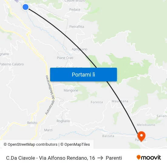 C.Da Ciavole - Via Alfonso Rendano, 16 to Parenti map