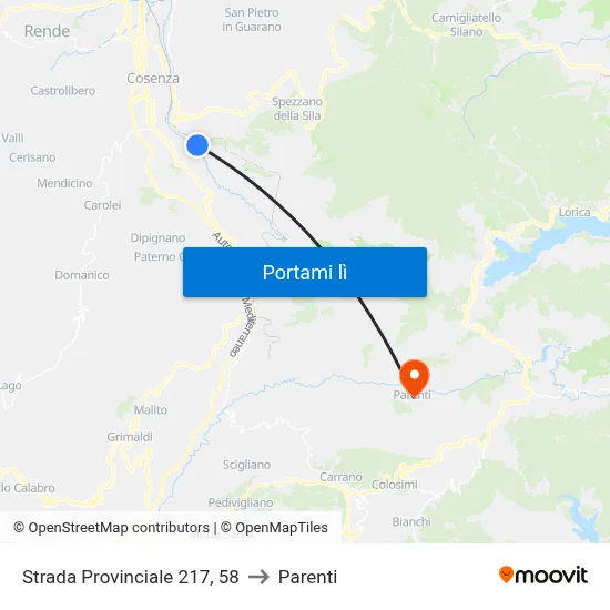 Strada Provinciale 217, 58 to Parenti map