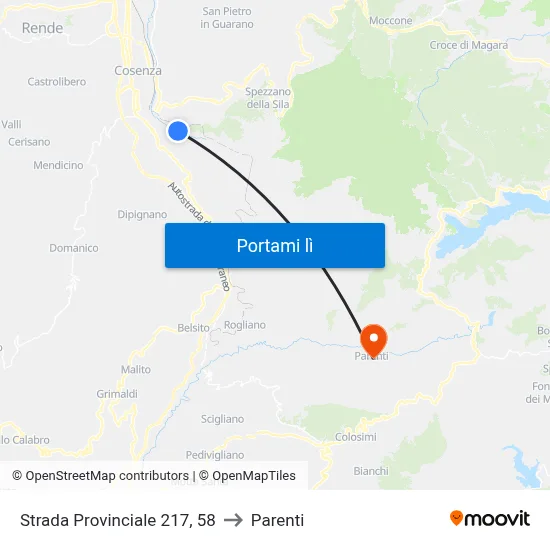 Strada Provinciale 217, 58 to Parenti map