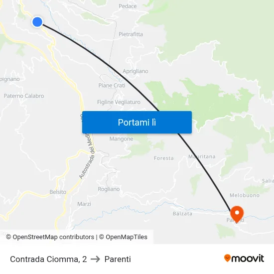 Contrada Ciomma, 2 to Parenti map