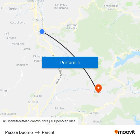 Piazza Duomo to Parenti map
