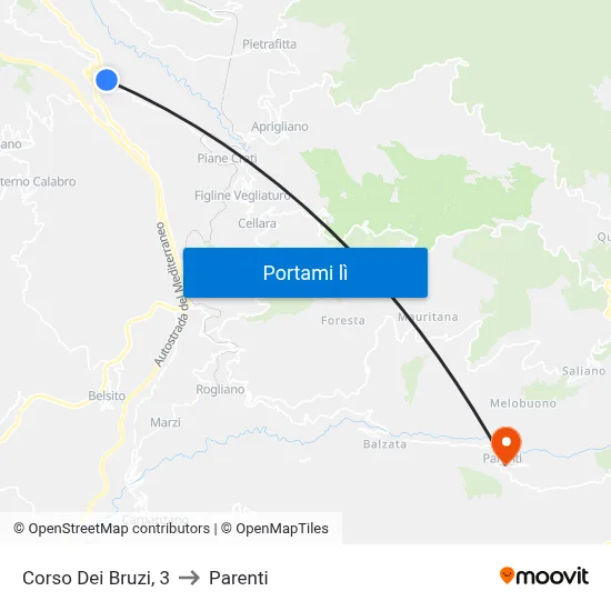 Corso Dei Bruzi, 3 to Parenti map