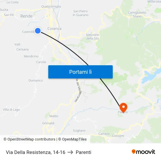 Via Della Resistenza, 14-16 to Parenti map