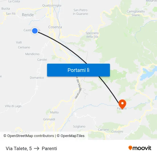 Via Talete, 5 to Parenti map