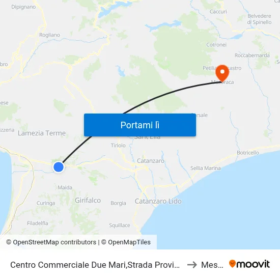Centro Commerciale Due Mari,Strada Provinciale 169/2 - Feroleto Antico to Mesoraca map