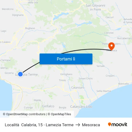 Località  Calabria, 15 - Lamezia Terme to Mesoraca map