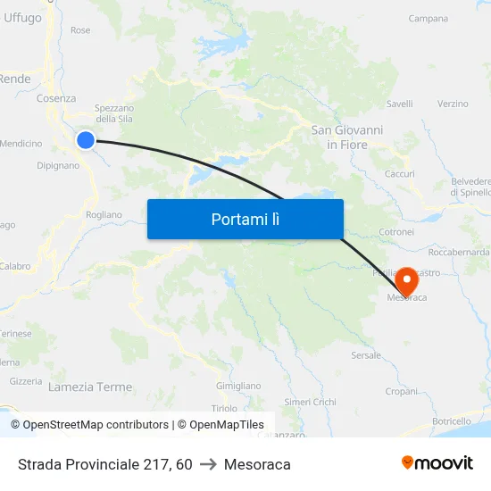 Strada Provinciale 217, 60 to Mesoraca map
