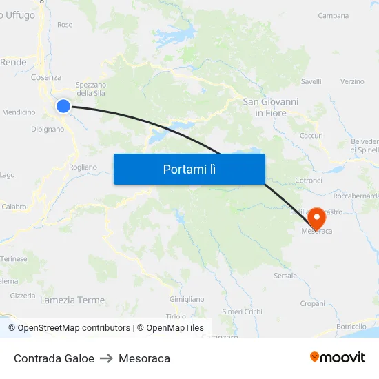 Contrada Galoe to Mesoraca map