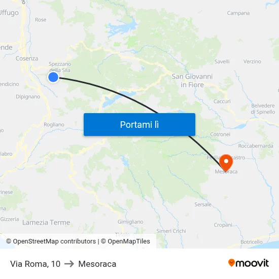 Via Roma, 10 to Mesoraca map