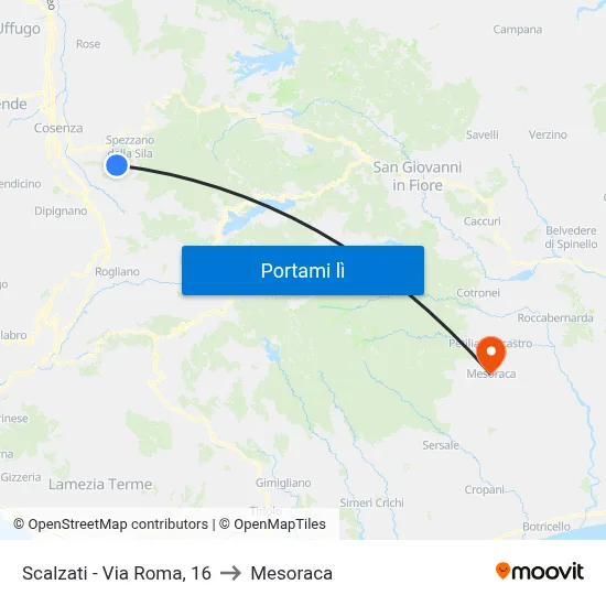 Scalzati - Via Roma, 16 to Mesoraca map