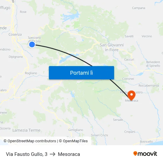Via Fausto Gullo, 3 to Mesoraca map