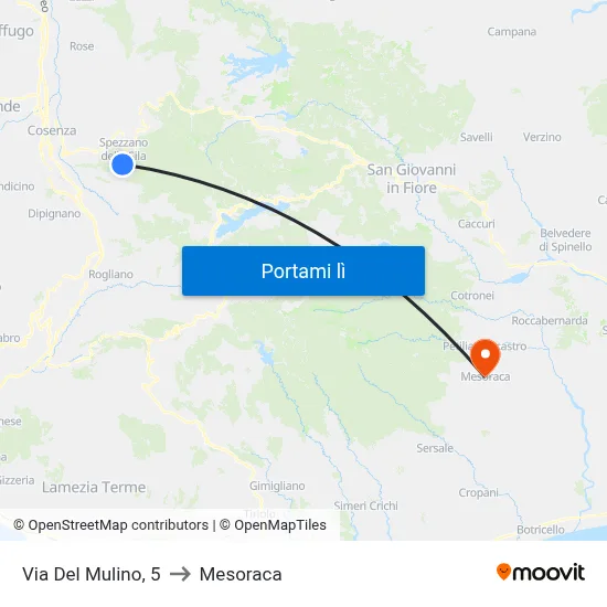 Via Del Mulino, 5 to Mesoraca map