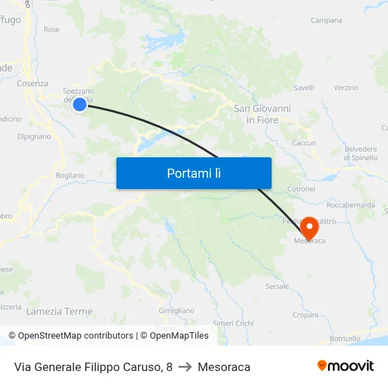 Via Generale Filippo Caruso, 8 to Mesoraca map