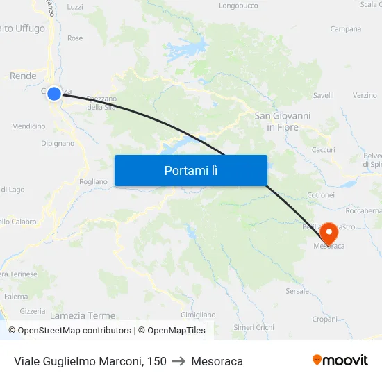 Viale Guglielmo Marconi, 150 to Mesoraca map