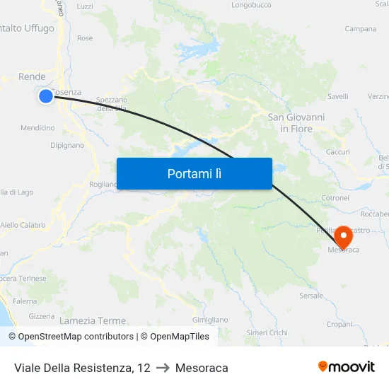 Viale Della Resistenza, 12 to Mesoraca map