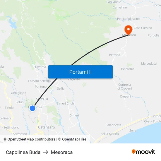 Capolinea Buda to Mesoraca map