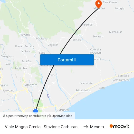 Viale Magna Grecia - Stazione Carburanti Ip to Mesoraca map