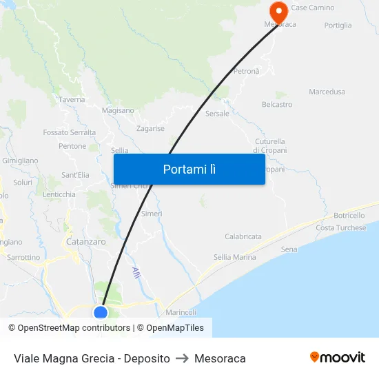 Viale Magna Grecia - Deposito to Mesoraca map