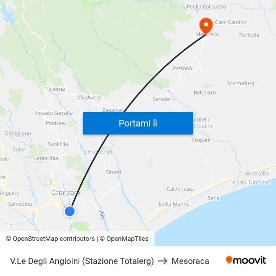 V.Le Degli Angioini (Stazione Totalerg) to Mesoraca map