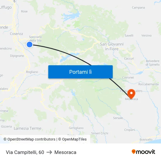 Via Campitelli, 60 to Mesoraca map