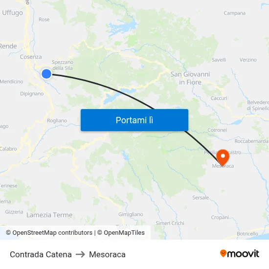 Contrada Catena to Mesoraca map