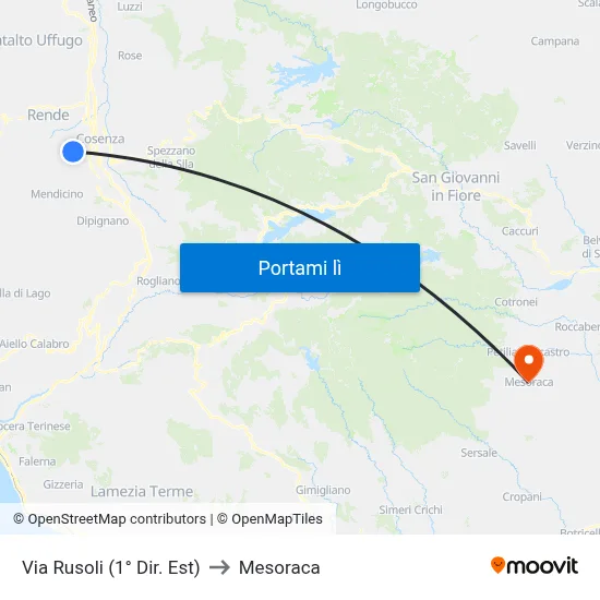 Via Rusoli (1° Dir. Est) to Mesoraca map