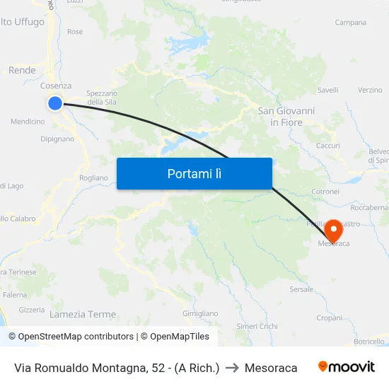 Via Romualdo Montagna, 52 - (A Rich.) to Mesoraca map