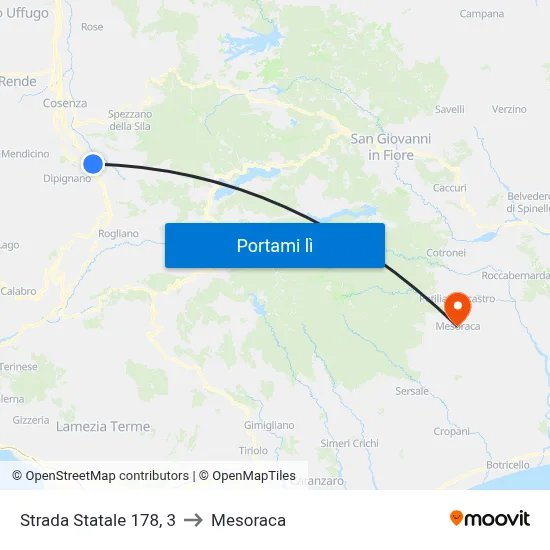 Strada Statale 178, 3 to Mesoraca map