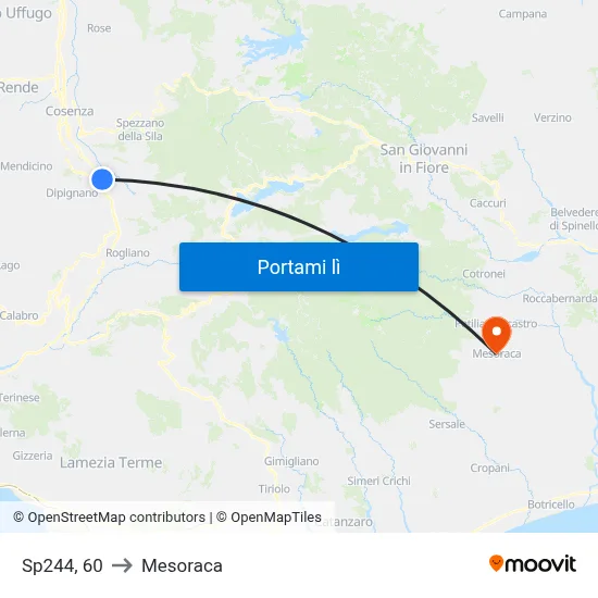 Sp244, 60 to Mesoraca map