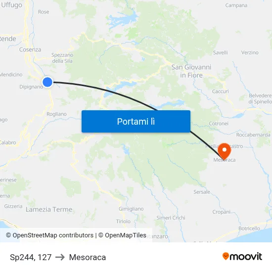 Sp244, 127 to Mesoraca map