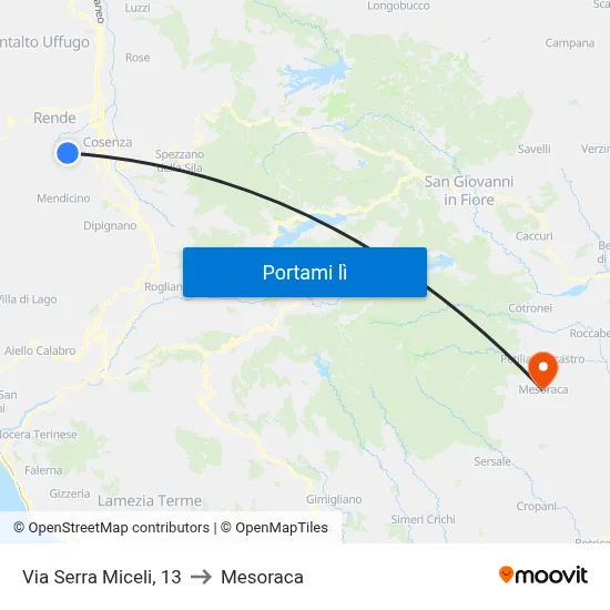 Via Serra Miceli, 13 to Mesoraca map