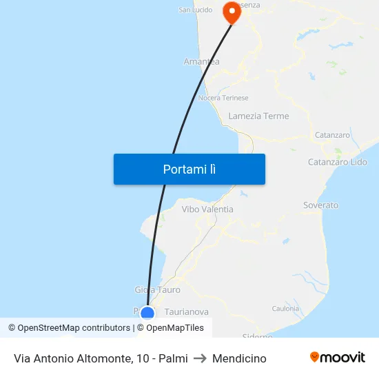 Via Antonio Altomonte, 10 - Palmi to Mendicino map