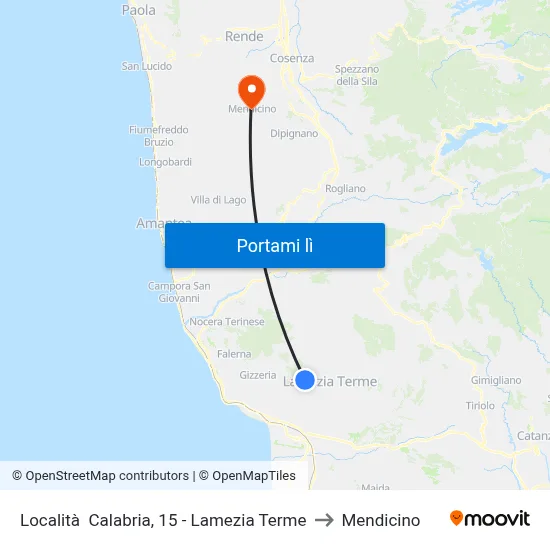Località  Calabria, 15 - Lamezia Terme to Mendicino map