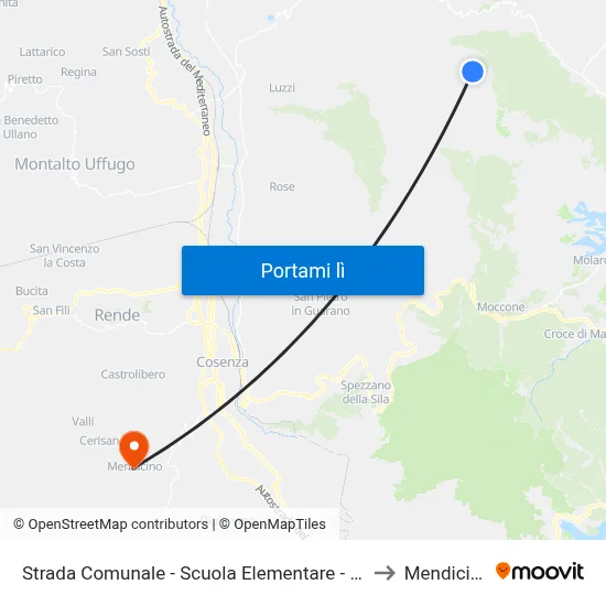 Strada Comunale - Scuola Elementare - Acri to Mendicino map
