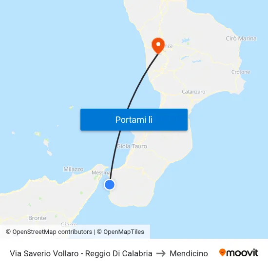 Via Saverio Vollaro - Reggio Di Calabria to Mendicino map