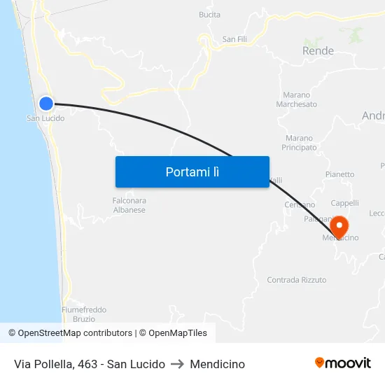 Via Pollella, 463 - San Lucido to Mendicino map